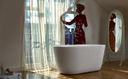 Lullaby Wht Small Freestanding Solid Surface Bathtub by Aquatica web 0131